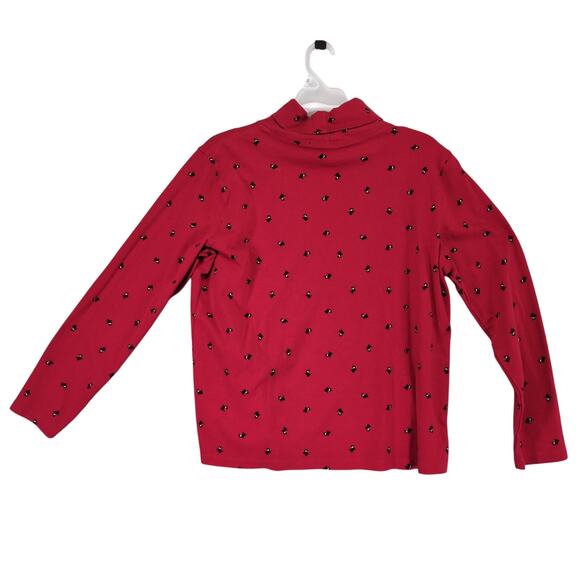 St John's Bay Women's XL Scottish Terrier Red Cotton Turtleneck Top Scottie Dog - Picture 2 of 6